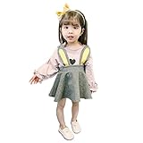 Neky ベビー服 サロペット スカート 女の子 子供服 セットアップ ワンピース 長袖 ウサギ耳 プレゼント (ピンク, 100)