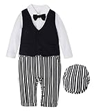 (コ-ランド) Co-land ベビー服 フォーマル ロンパース ベスト ハット 子供 3点セット 男の子 結婚式 撮影用 出産祝い お洒落 洋服 キッズ 90 ネイビー