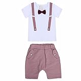 （イーエフイー）EFE　ベビー服　男の子　上下セット　ボーイズ　コットン　半袖　Tシャツ　トップス　ショートパンツ　ポケット付き　人気　縦縞　蝶結び マルチカラー2 3
