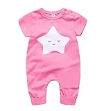 エルフ ベビー(Fairy Baby)ベビー服 ロンパースカバーオール 半袖 夏 可愛い星柄 ピンク サイズ：90