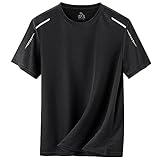 [Adigaber] Ｔシャツ メンズ 半袖 吸汗速乾 接触冷感 夏服 大きいサイズ ドライtシャツ ゆったり 通気メッシュ トレーニングウェア スポーツジム カジュアル ストレッチ 薄手 丸首 無地 軽量