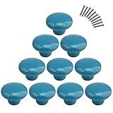 10Pcs Dresser Knobs, YIFAN Cute Drawer Puls for Kids' Room Ceramic Door Cabinet Handles - Blue [並行輸入