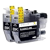 【稲妻トナー】LC411BK インク ブラック 2本 互換 LC411 インクカートリッジ LC411-4PK 4色セット【純正品併用/大容量タイプ/残量表示/個包装】対応機種: DCP-J928N-W/B J528N J915N J926N-W/B J1800N J526N MFC-J905N J939DN/DWN J739DN/DWN J904Nインク