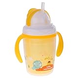 Prettyia 　230ml　赤ちゃん　ハンドル　マグボトル　ストローボトル　ベビーマグ　4色選べ - オレンジ