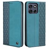CASAFUNY 用の motorola moto g66j 5G ケース 手帳型 おしゃれ 向けの moto g66y 5G ケース 手帳型 耐衝撃 本革 PUレザー TPUソフト 用の モトローラ モトg66j スマホケース シンプル カードポケット付き 軽量 カバー スタンド機能付き カード収納 マグネット開閉 落汗や指紋防止 擦り傷防止[6.7インチ]グリーン