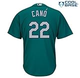Robinson Cano Seattle Mariners # 22 MLBメンズクールベースAlternate Jersey withパッチグリーン( Medium )
