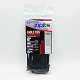 Cambridge ZipIts 100 pcs- 6 " 40ポンド引張強度、標準Dutyナイロンケーブルタイ、UVブラック