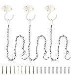 天井フック 吊り下げ-ハンギングプランター-シェード 固定金具フック ネジフック 壁ーシェード 取り付け 金具-3個入りパック (白い-三個) (チェーンフック-三個(白い))