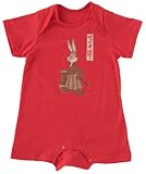 LOONEY TUNES 袴をはいたバックスバニーがプリントされた半袖コンビ 70cm レッド 331725