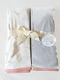 Cutie Pie Baby Kyle & Denna Girls White Eiffel Tower Printed and Light Grey Polka Dot Printed Blanke