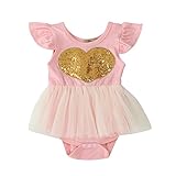 (ノタラス)Notalas ベビー服 ベビー用 ロンパース カバーオール 女の子 フリル袖 ハート型 ワンピース模様 歩行服 パジャマ 可愛い 新生児 記念日 誕生日 出産祝いプレゼント