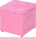 不二貿易 ファブリック 収納ボックススツール 直径35cm ピンク 60714