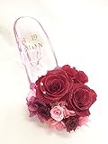【プリザーブドフラワー／ガラスの靴シリーズ】情熱の赤い薔薇にスワロフスキーの永遠の輝きを添えて【リボンラッピング付き 】