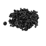 100個のオート用のタイプ黒いプラスチックねじドアリベット7ミリメートルの穴を押してください