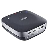 Soomfon SP600 スピーカーフォン 会議用マイクスピーカー with 6-IN-1 USB-C ドッキングステーション HDMI拡張4K@60Hz 100W PD急速充電 1Gbpsイーサネットポート USB A *2+ USB C 5Gbpsデータ転送ポート 360˚全方向集音 オンライン会議 テレワーク 在宅 会議用システム ウェブ/テレビ/ビデオ会議