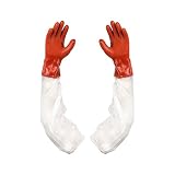 Atlas 640 SINGLE X-Large 26-inch Orange PVC Glove with Clear Vinyl Sleeve by Atlas