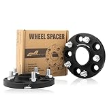 GAsupply 鍛造ワイドトレッドスペーサー PCD100 5H 内径54.1 M12XP1.5 厚さ15mm ワイトレハブリング一体 マットブラック【2枚セット】