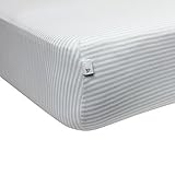 Organic Bee Essentials Stripe Crib Sheet, Sky by Burt's Bees Baby [並行輸入品]