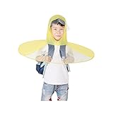 雨合羽　UFOキャップ型　創意　個性的　目立つ　折り畳み可能　持ち運びに便利　カッパ　親子レインコート　キッズ 児童 子供用　アウトドア　通園 通学　梅雨対策