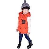 (チェリーレッド) CherryRed キッズ 子供服 女の子 男の子 ベスト 袖なし ベビーベスト秋冬 可愛い 中綿 160 オレンジ