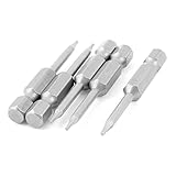 uxcell トライアングルドライバービット　メタル製グレー 　6.35mm六角シャンクサイズ 50mm長さ 5個入り
