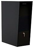 Qualarc wf-vacmb大容量亜鉛メッキスチールロックPost and列マウント防サビハワイアンメールボックス、ブラック