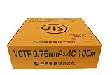 伸興電線 ビニルキャブタイヤ丸型コード VCTF 4芯 0.75SQ 灰 100m
