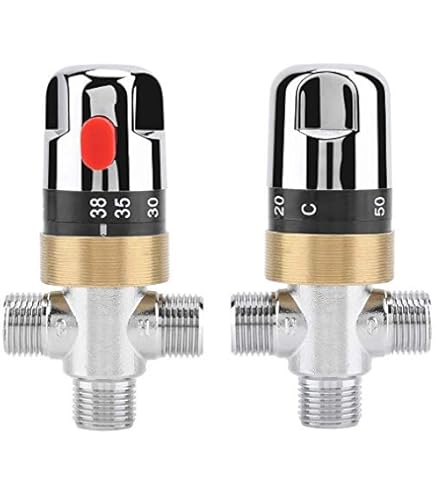 Amazon | サーモスタットミキシングバルブ シングルレバーシャワーの