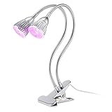 Lightess LED植物成長ライト led プラントライト 水耕栽培ランプ 植物育成用ledランプ 園芸 室内栽培ランプ クリップ式 10W