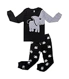 DDSOL キッズ 子供 ベビー 服 綿100％ ルームウェア 長袖 パジャマ 寝間着 上下セット Dragon (4Y ( 4-5歳 ), ブラック1)
