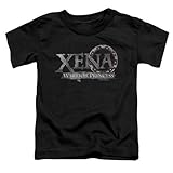 Trevco Xena-Battered Logo Short Sleeve Toddler Tee, Black - Medium 3T