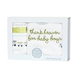 Baby Dumpling Heaven Sent Bib and Burp Cloth Gift Set, Boys by Baby Dumpling