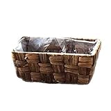 定番バスケット　ロータスステムカゴ　3.5寸連鉢角タイプ　鉢カバー　ブラウンチェッカー　3-1056　Lotus stem