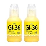インクのチップス キャノン用 GI-36Y 互換インクボトル イエロー 2本セット 顔料 GX4030 / GX5030 / GX5130 / GX5530 / GX6030 / GX6530 / GX7030 / GX7130 対応