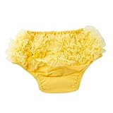 IPOTCH 全３色　 赤ちゃん　ブルマー おむつパンツ　 ショーツ フリル レース パンツ トレーニングパンツ - 黄, Lを6〜12ヶ月間