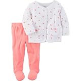 Carter's(カーターズ) 2ピースネオンベビーソフトフッテッドパンツセット ホワイト 上下セット 9ヶ月【並行輸入】