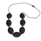 Jellystone Caru Necklace, Smokey Black with Scarlet Red cord by Jellystone Designs