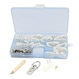 18個15コンポーネントの白いプラスチック製のウォールピクチャーフレームネイルハンガーセット