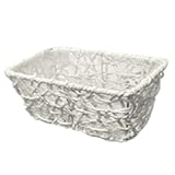 定番バスケット　ペーパーカゴ　連鉢長方タイプ　横型鉢カバー　白　6-1008