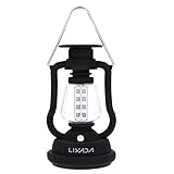 Lixada 120ルーメン 16個のLED 屋外 ポータブル 防水 充電式ハンドクランクキャンプ ランタンソーラーキャンプライト ハイキングキャンプ緊急用