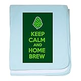 CafePress – Keep Calm and Home Brew – スーパーソフトベビー毛布、新生児おくるみ ブルー 084818896125CD2