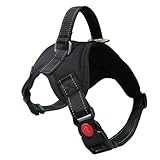 grooblue 犬用ハーネス 小型犬 中型犬 犬用胴輪 首輪 引っ張り防止 サイズ調整可能 夜間反射材 抜けない 通気性 簡単着脱 おしゃれ 安全 しつけ用 訓練 歩行補助 散歩 可愛い ブラック Sサイズ