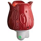 Westinghouse Night Light Fragrance Warmer、チューリップセラミック、1ピースプロモーションバニラ香りつきDisc
