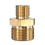 黄銅六角ブッシング Sorliva M22雄〜1/4"雄 アダプター 真鍮圧力ワッシャー ホースクイックコネクター 真ちゅう