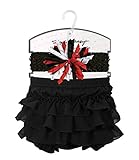 Stephan Baby Little Black Dress Collection Ruffled Diaper Cover and Headband, 6-12 Months by Stephan