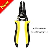 多機能ワイヤーストリッパー,C-Timvasion 10-22 AWG（0.6-2.6MM）精密圧着ペンチ 接続用プライヤー(ストッパー搭載) 安全設計
