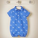 (ジャニーアンドジャック)JANIE AND JACK リネン麻 セブラ柄カッター ショートオール 0-3M/50-60cm [並行輸入品]