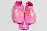 【英国製カーフレザーベビーシューズ】《はなびら　ピンク　blossom pink/glitter Mサイズ》