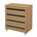 キッチン タンス キャスター付き 引出カウンター カラー：ナチュラル