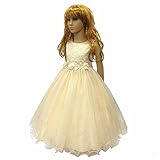 子供ドレス ピアノ発表会 子供 ドレス 結婚式 パーティー 女の子 キッズ ドレス 発表会 七五三 子供ワンピース フォーマル 女の子 女児 ジュニア 遊戯会 (120cm, シャンパン色)